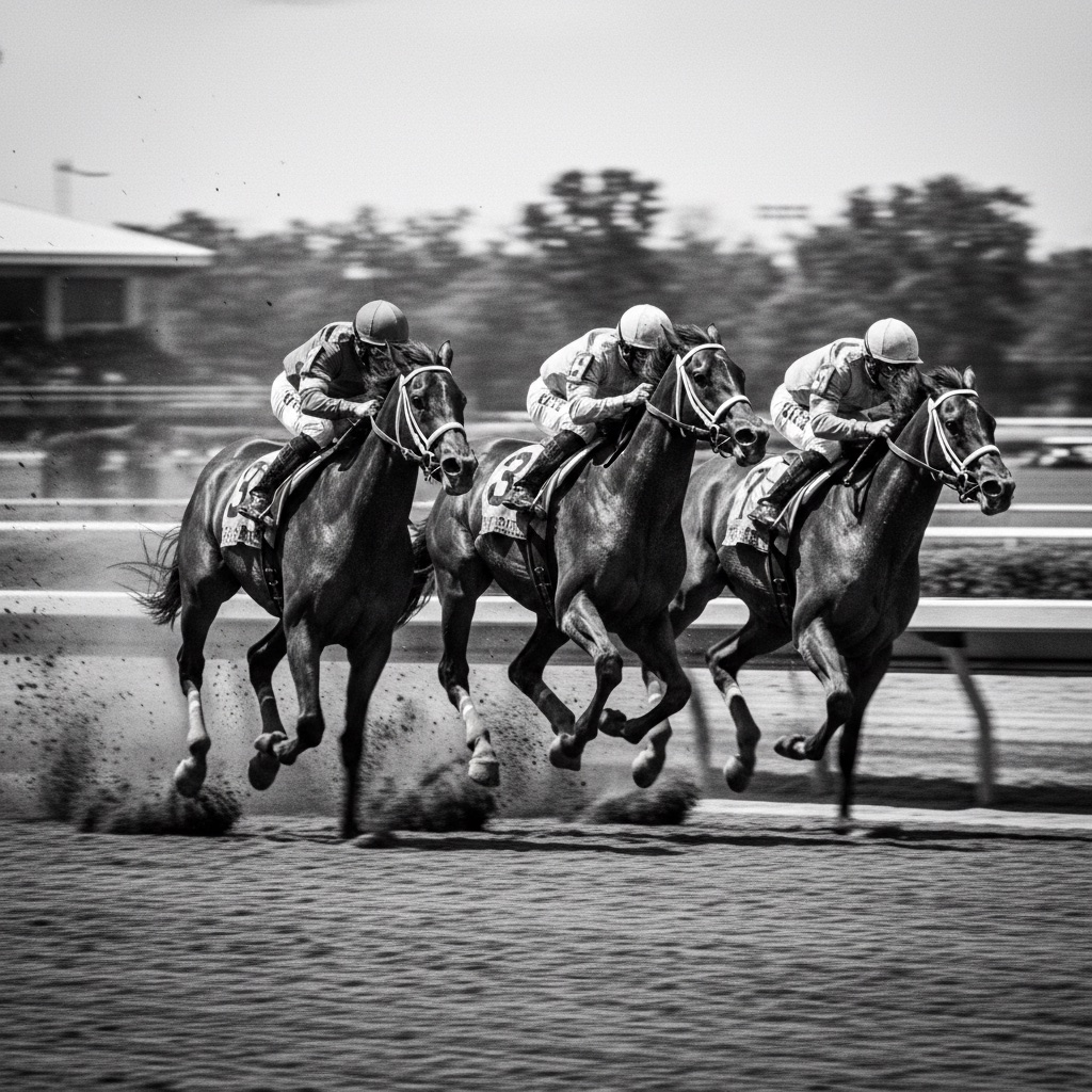 Thoroughbred horses racing
